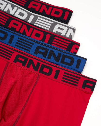 Mens Boxer Briefs - 5 Pack Performance Stretch Mens Underwear Long Leg Boxers for Men with Contour Pouch, 9" Inseam